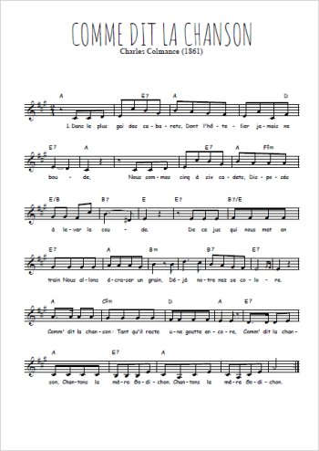 Comme dit la chanson